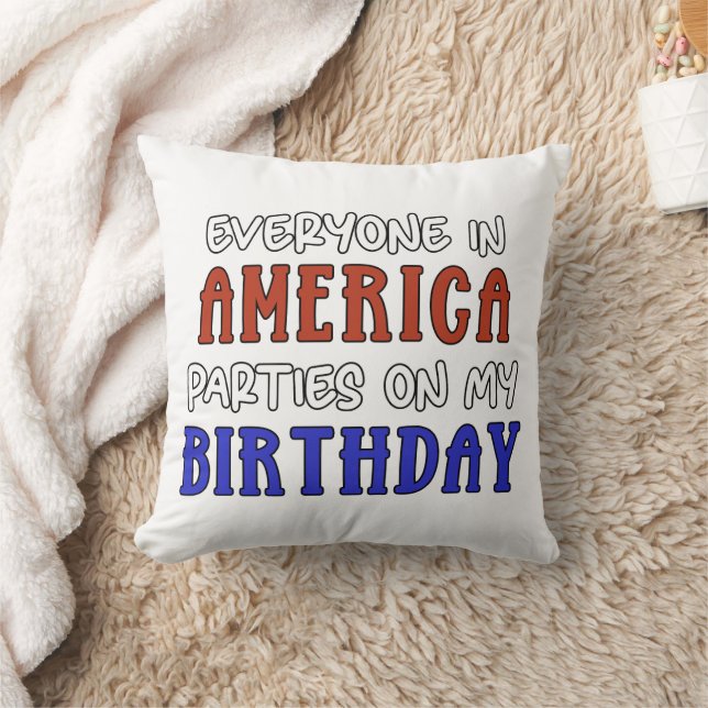 Coussin 4 juillet Anniversaire drôle (Couverture)
