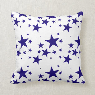 Coussin 4 juillet motif d'éclaboussure d'étoile bleue su