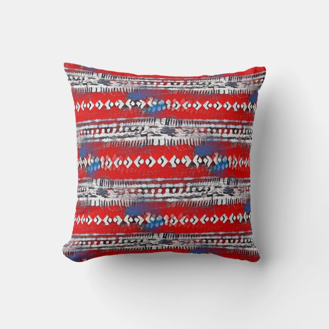 Coussin 4 juillet rouge blanc et bleu (Recto)