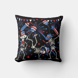 Coussin 4 juillet Skeletons dansants