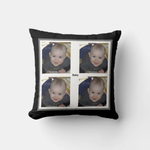 Coussin 4 Modèles photo bébé garçon Jeu cadeau noir