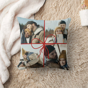 Coussin 4 Photo Bow Wrap Noël Nouveaux Mariés Moderne