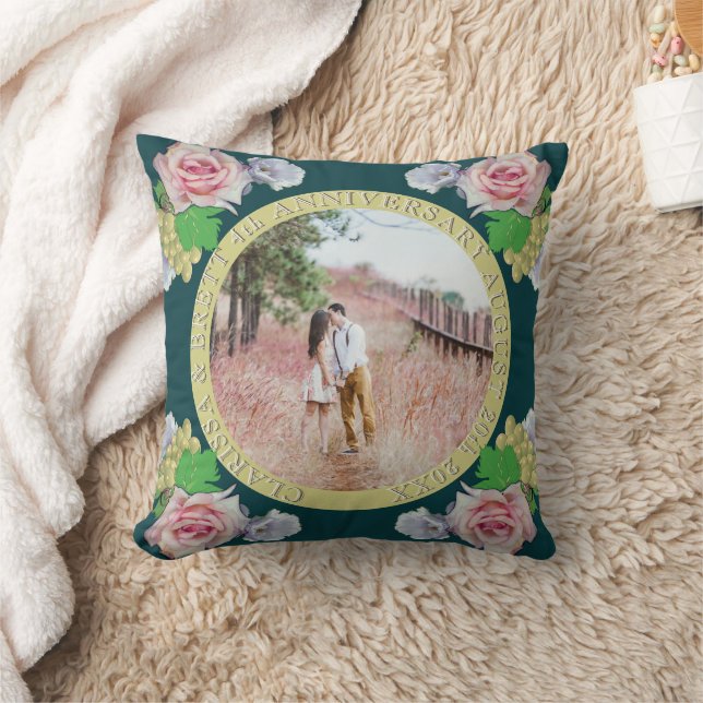 Coussin 4e anniversaire de mariage Fruit & Fleurs  (Couverture)