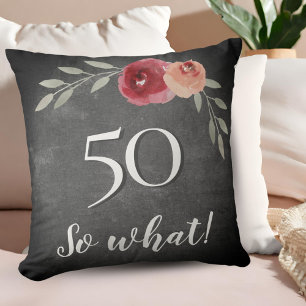 Coussin 50 Alors quelle aquarelle Chalkboard 50e anniversa