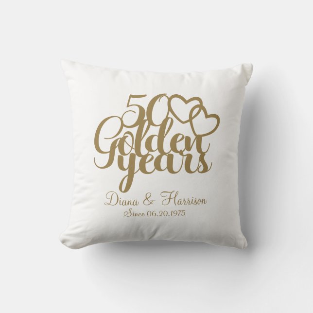 Coussin 50 ans d'or personnalisés (Recto)