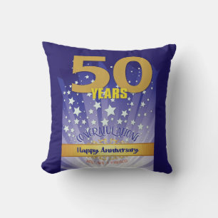 Coussin 50 ans NOM PERSONNALISÉ 12 étapes Anniversaire Gra