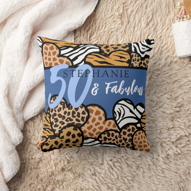 Coussin 50 et fabuleux Coeurs Posters de animaux Bleus Sty (Couverture)