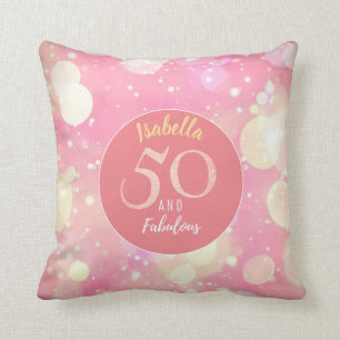 Coussin 50 et rose saumoné de scintillement fabuleux et o