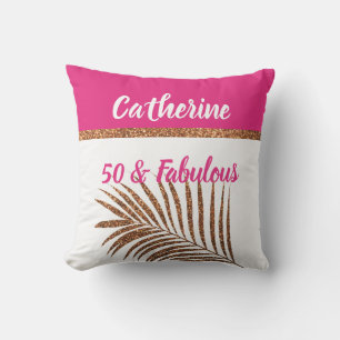 Coussin 50 & Fabuleux Nom Monogrammé Gold Parties scintill