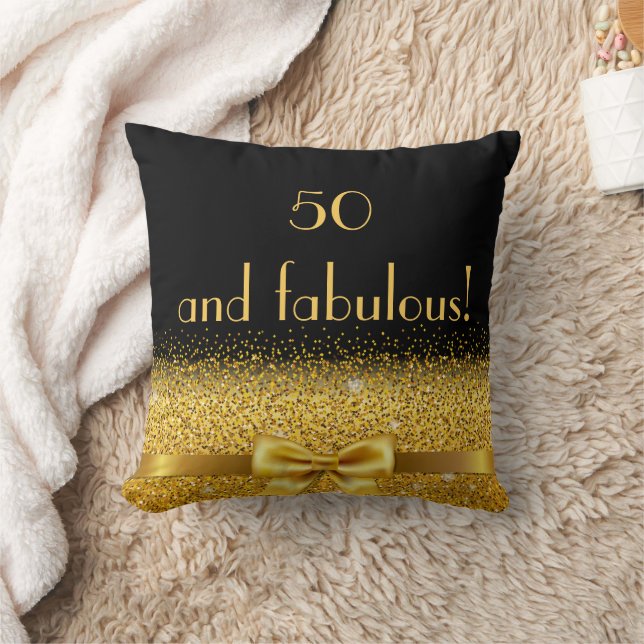 Coussin 50 Magnifique arc en or noir élégant (Couverture)