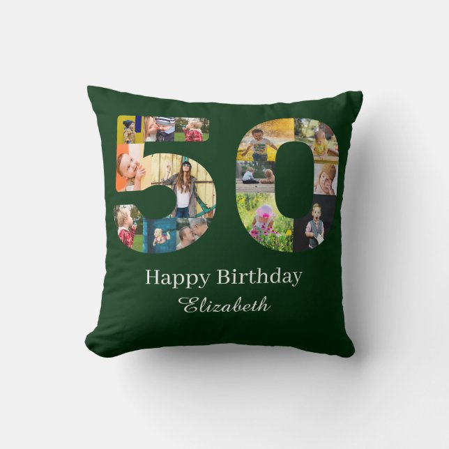Coussin 50e anniversaire Créez votre propre photo personna (Recto)