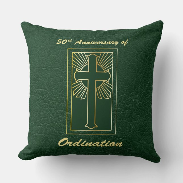 Coussin 50e anniversaire de l'ordination Regarder en cuir  (Recto)