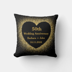 Coussin 50e anniversaire de mariage coeur