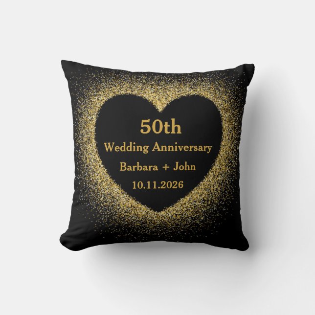 Coussin 50e anniversaire de mariage coeur  (Recto)