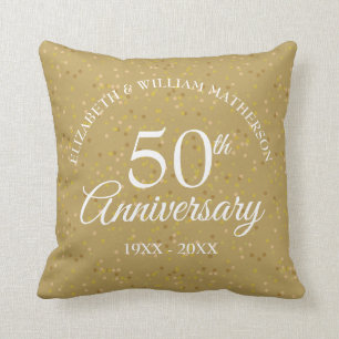 Coussin 50e Anniversaire de Mariage Confettis de Poussière