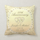 Coussin 50e anniversaire de Mariage d'or<br><div class="desc">Customisez ce Coussin du 50e anniversaire pour créer un cadeau qu'ils aimeront!</div>