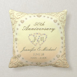 Coussin 50e anniversaire de Mariage d'or