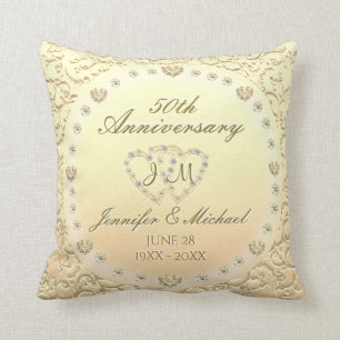 Coussin 50e anniversaire de Mariage d'or