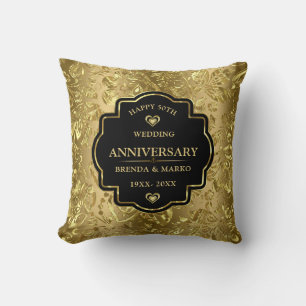 Coussin 50e anniversaire de mariage d'or