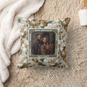 Coussin 50e anniversaire de mariage familial inspirant  