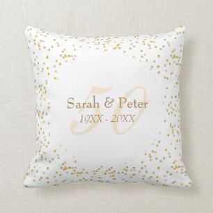 Coussin 50e anniversaire de Mariage Gold Dust Confetti