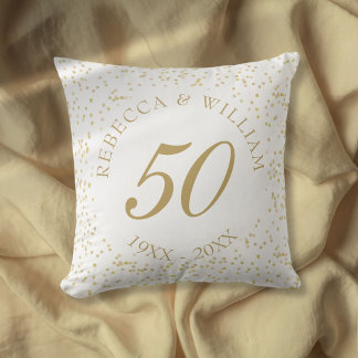 Coussin 50e anniversaire de Mariage Gold Dust Confetti
