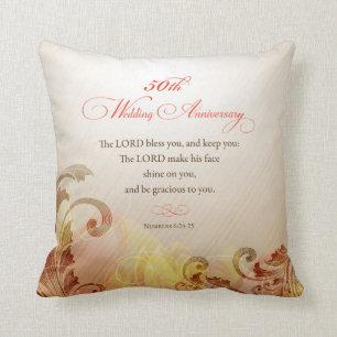Coussin 50e anniversaire de mariage, que le Seigneur bénis