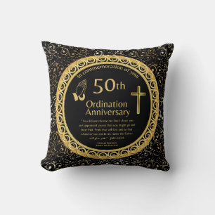 Coussin 50e anniversaire d'ordination BlackGold personnali
