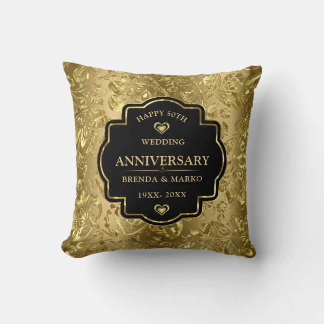 Coussin 50e anniversaire du mariage d'or (Recto)