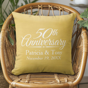 Coussin 50e anniversaire du Mariage Golden personnalisé