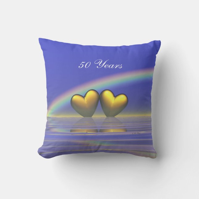 Coussin 50e anniversaire Golden Hearts (Recto)