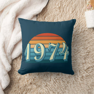 Coussin 50e anniversaire Vintage 1974