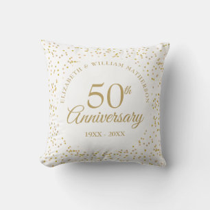 Coussin 50ème Anniversaire de Mariage d'or Poussière d'or