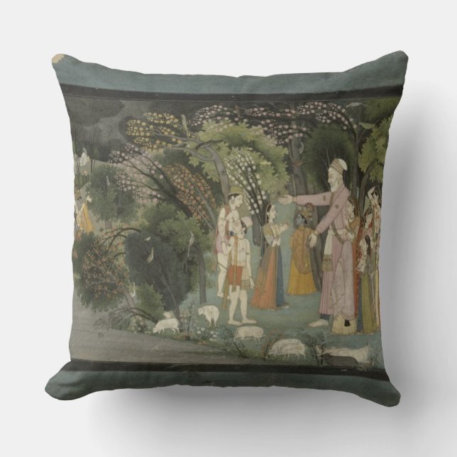 Coussin 51.207/28 Nanda demandant à Radha pour escorter le (Recto)