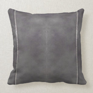 Coussin 55, Faux Grey Brown Cuir Look