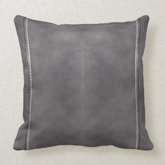 Coussin 55, Faux Grey Brown Cuir Look