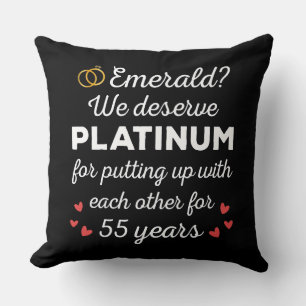 Coussin 55e anniversaire du Mariage I - Emerald Funny Coup