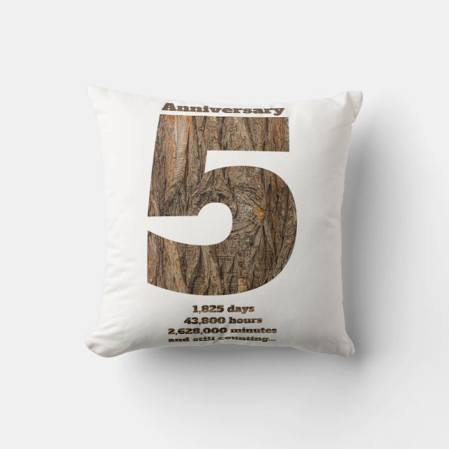 Coussin 5 Year Anniversary - Wood Anniversary Milestone (Recto)