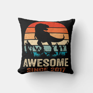 Coussin 5th Birthday Dinosaur 5 Year Old Boy Kids Awesome