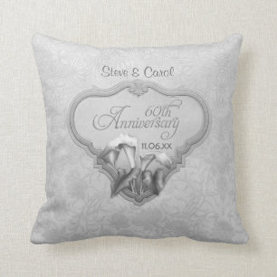 Coussin 60e anniversaire de Calla Lily Silver - Personnali