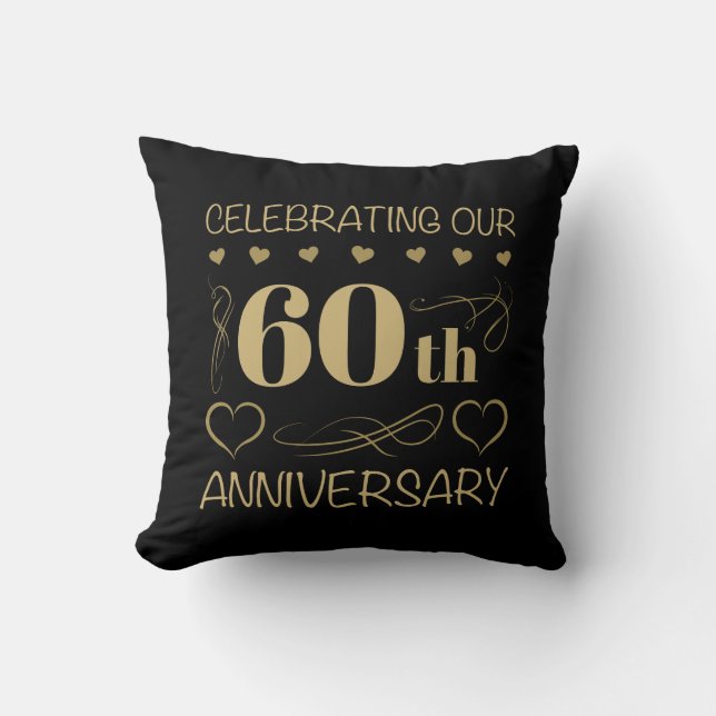 Coussin 60e anniversaire de mariage (Recto)
