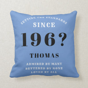 Coussin 60e anniversaire Normes Né dans les années 1960 Bl