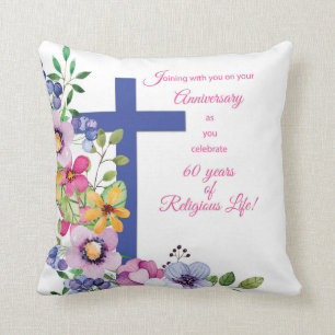 Coussin 60e Anniversaire, Nun, Religious Life Cross