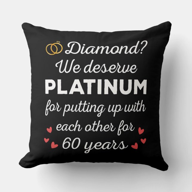 Coussin 60ème anniversaire du Mariage I - Diamond Funny Co (Recto)