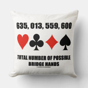Coussin 635 013 559 600 Nombre Total de Mains de Bridge Po