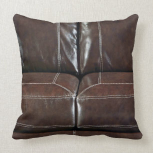 Coussin 63, Faux Leather, Chestnut Brown