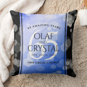 Coussin 65e anniversaire de l'élégant Mariage Blue Sapphir