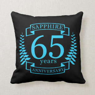 Coussin 65e ANNIVERSAIRE Mariage SAPPHIRE