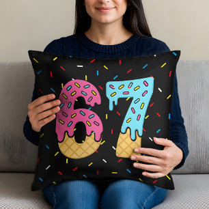 Coussin 67 Drôle Mème Crème de glace Six sept Gen Alpha