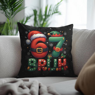 Coussin 67 Meme Six Seven Bruh Drôle de Noël 6 7